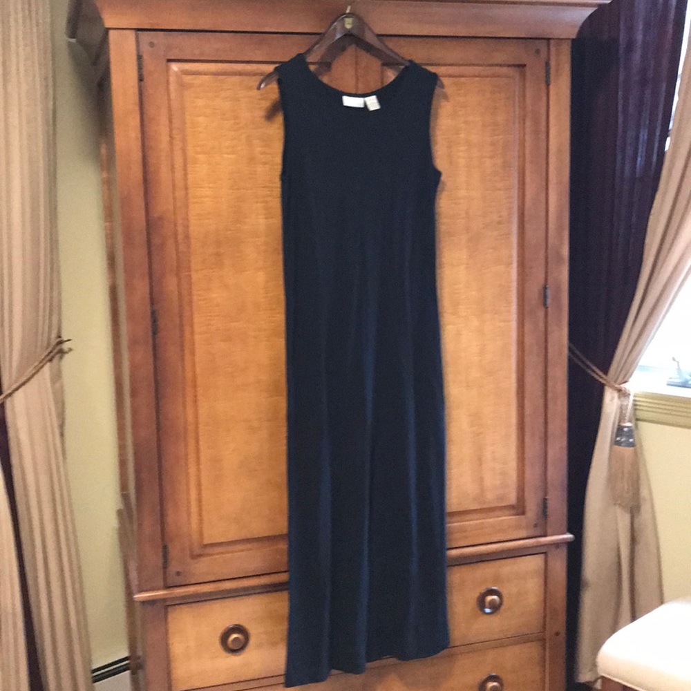 Black maxi dress rayon/poly knit